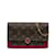 Portafoglio Flore monogramma Louis Vuitton marrone su borsa a tracolla con catena Tela  ref.1192975