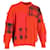 Versace Patchwork-Pullover mit Fransen aus orangefarbener Wolle  ref.1193176