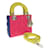 Cannage Medium Tri-Color Lady Dior CAL0500 Pink Leder  ref.1193236