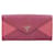 Prada Portefeuille Enveloppe Saffiano Bicolore en Très Bon État Cuir Rose  ref.1193431