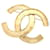 Broche com logotipo Chanel CC Broche de metal em excelente estado Dourado  ref.1193449