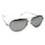 Gafas de sol estilo aviador de titanio plateado de Linda Farrow Metálico Metal  ref.1193579