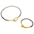 Conjunto de gargantilha e pulseira de couro dourado marrom claro Hermès Jumbo Hook & Loop  ref.1193582