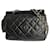 Chanel Chanel camera shoulder bag with fringe in black matelassé leather  ref.1194398