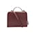 Autre Marque Burgundy & Beige Mark Cross Grace Box Small Leather & Wicker Handbag Dark red  ref.1195224
