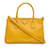 Bolsa com zíper forrada Prada Saffiano Lux Galleria amarela Amarelo Couro  ref.1195243
