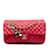 Borsa a tracolla con patta singola Chanel media in pelle di agnello rossa con ciondolo a cuore di San Valentino Rosso  ref.1195270