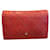 CHANEL Vintage-Lederbrieftasche Rot  ref.1195905