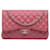 Solapa forrada de piel de cordero clásica Jumbo rosa Chanel Cuero  ref.1196485