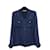 Yves Saint Laurent Rive Gauche Navy Satin FR38 Navy blue Silk  ref.1196753