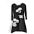 Chanel 2007 Vestido de cachemira con apliques florales Negro  ref.1196761