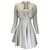 Autre Marque Alaia Bianco / Set di due pezzi di giacca e abito bolero corto in maglia metallizzata argento Viscosa  ref.1197407