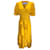 Autre Marque Prabal Gurung Wickelkleid aus Safran-Satin mit Rüschen Gelb Viskose  ref.1197413