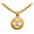 Collier pendentif rond Chanel CC doré Or jaune  ref.1197432