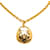 Collier pendentif rond Chanel CC doré Or jaune  ref.1197485