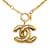 Goldfarbene Halskette mit Chanel-CC-Anhänger Golden Gelbes Gold  ref.1197495