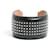 Alaïa-Armband aus schwarzem Leder, silberne Schneckenmanschette Metall  ref.1197731