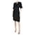 Paco Rabanne Schwarzes, kurzärmliges Kleid mit Perlenausschnitt – Größe UK 10 Viskose  ref.1198071