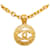 Chanel Gold CC Halskette mit rundem Anhänger Golden Metall Vergoldet  ref.1198096