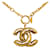 Chanel Gold CC Anhänger Halskette Golden Metall Vergoldet  ref.1198098