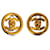 Pendientes de clip Chanel Gold CC Turn Lock Dorado Metal Chapado en oro  ref.1198110