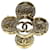 Chanel Brosche mit CC-Blumenrahmen Golden Metall  ref.1198225