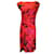Autre Marque Dries van Noten Rosso / Abito longuette in cotone stampato multi floreale nero Multicolore  ref.1199132