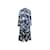 Blau-weißes Prada-Maxikleid mit Rosendruck, Größe IT 44 Synthetisch  ref.1199225