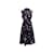 Robe imprimée Prada Pansy noire et violette taille IT 46 Synthétique  ref.1199250