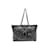 Schwarze Chanel-Einkaufstasche aus gesteppter Baumwolle mit Fransen und PVC  ref.1199278
