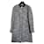 Chanel Abrigo de tweed Negro Blanco Seda  ref.1199440