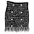 balmain 8Gonna in tweed con frange e bottoni in viscosa nera Nero Fibra di cellulosa  ref.1199471