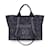 Chanel Mittelgroße Deauville-Einkaufstasche aus schwarzem, glitzerndem Canvas mit Pailletten Leinwand  ref.1199488