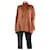 Autre Marque Camisa oversize de seda con cuello de volante marrón - talla UK 10 Castaño  ref.1199625