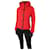 Moncler Red quilted hooded jacket - size UK 8 Polyamide  ref.1199643