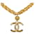 Chanel Gold CC Anhänger Halskette Golden Metall Vergoldet  ref.1199660