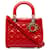 Dior Red Medium Patent Cannage Lady Dior Rot Leder Lackleder  ref.1199666
