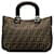 Fendi Brown Zucca Twins Handbag Leather Cloth Pony-style calfskin Cloth  ref.1199688