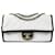 Bolso mediano con solapa y gráfico bicolor blanco de Chanel Cuero Becerro  ref.1199694