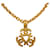 Chanel Gold Halskette mit dreifachem CC-Anhänger Golden Metall Vergoldet  ref.1199716