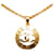 Colar com pingente redondo de ouro CC Chanel Dourado Metal Banhado a ouro  ref.1199735