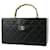 Vanity Chanel Beauty case vintage Matelasse Nero Pelle  ref.1199826