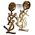 Yves Saint Laurent Brincos Dourado Metal  ref.1199829