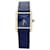 Cartier "Tank Must" silver gold-plated watch, blue lacquered dial. Leather  ref.1200075