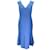 Autre Marque Akris Cyanblaues ärmelloses Kleid aus Baumwolle und Seide mit V-Ausschnitt  ref.1200408