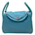 Autre Marque Hermes Turquoise 2007 Leather Lindy Handbag Blue  ref.1200409