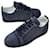 CHRISTIAN LOUBOUTIN Louis glitter suede sneakers Blue Leather Deerskin  ref.1200535
