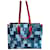 Louis Vuitton Onthego Handbag Good condition Multicolor Denim Blue Cloth  ref.1200734