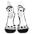 Valentino Black/White Rockstud Ankle Wrap Sandals Leather  ref.1200791