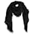 Bulgari Black Logo Embroidered Fringed Scarf Silk  ref.1200799